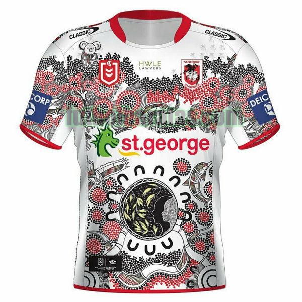 camiseta st george illawarra dragons 2021 blanco indigenous