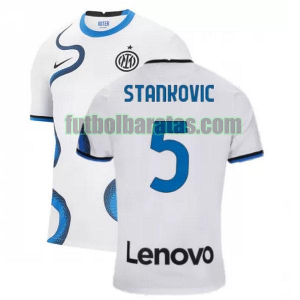 camiseta stankovic 5 inter milán 2021 2022 blanco segunda