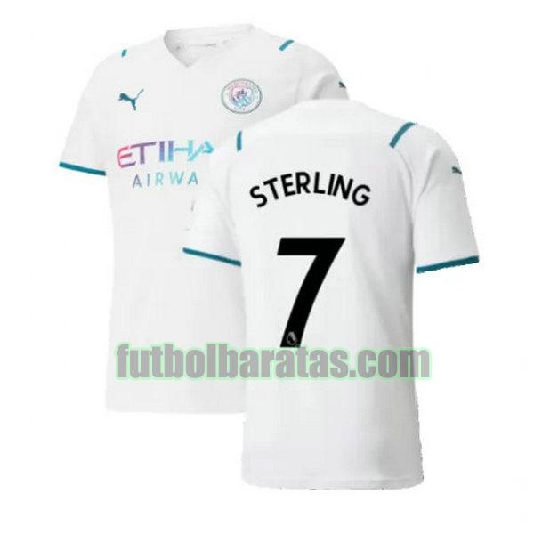 camiseta sterling 7 manchester city 2021 2022 blanco segunda