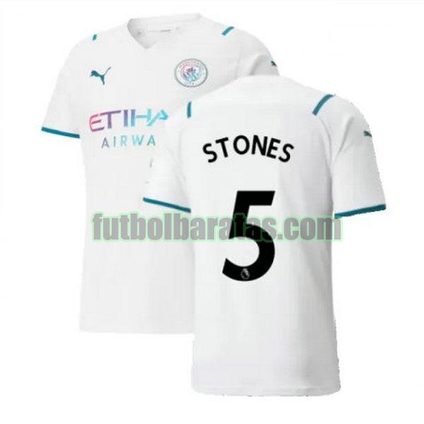 camiseta stones 5 manchester city 2021 2022 blanco segunda