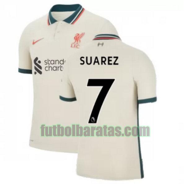 camiseta suarez 7 liverpool 2021 2022 amarillo segunda