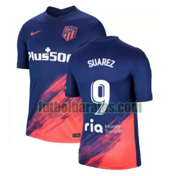 camiseta suarez 9 atletico madrid 2021 2022 azul negro segunda