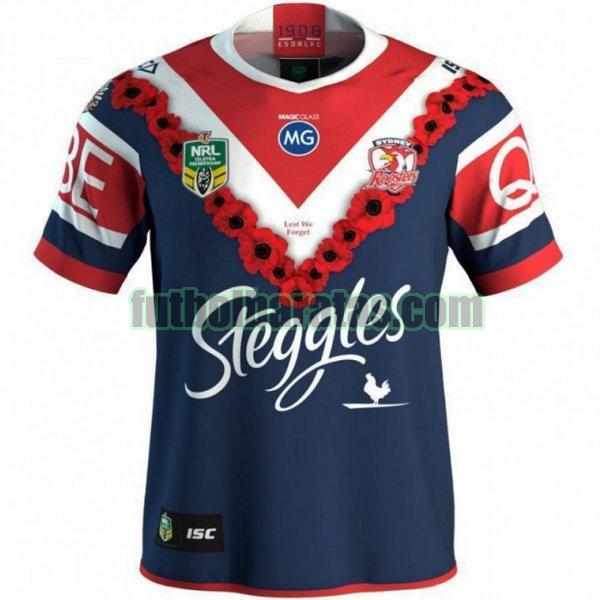 camiseta sydney roosters 2018 azul commemorative