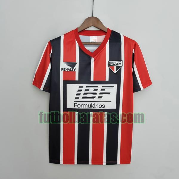 camiseta são paulo 1991 rojo negro segunda