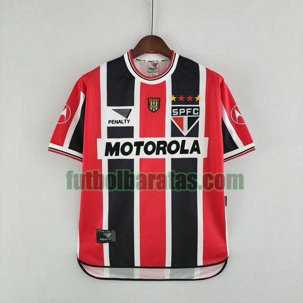 camiseta são paulo 2000 rojo negro segunda