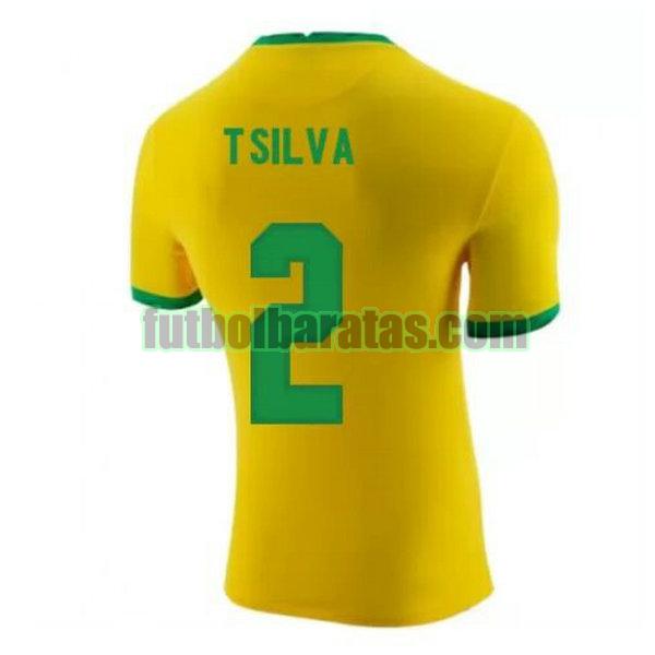 camiseta t.silva 2 brasil 2020-2021 amarillo primera