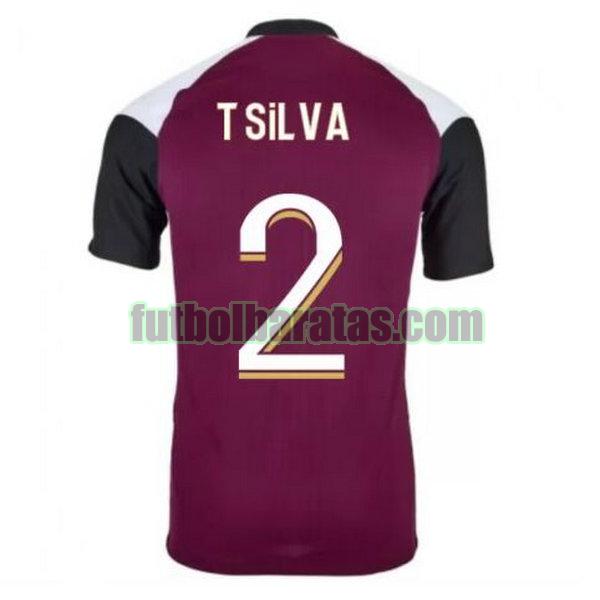 camiseta t.silva 2 paris saint germain 2020-2021 púrpura tercera