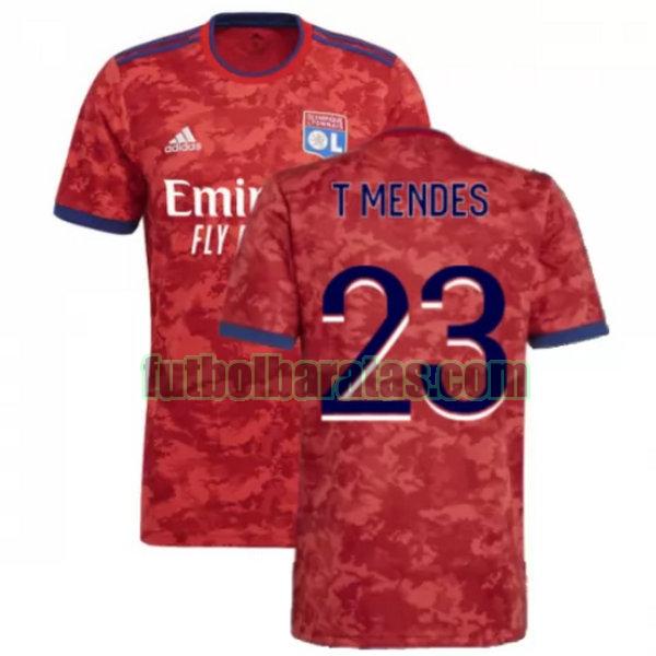 camiseta t mendes 23 lyon 2021 2022 rojo segunda