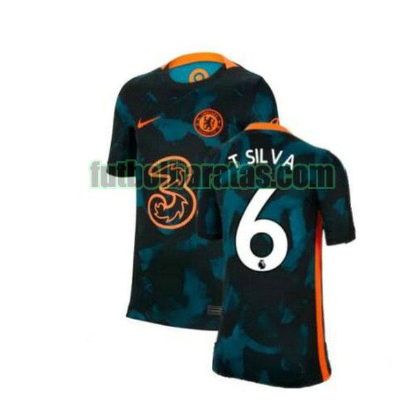 camiseta t silva 6 chelsea 2021 2022 verde segunda