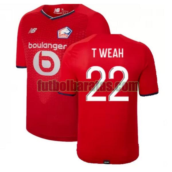 camiseta t weah 22 lille osc 2021 2022 rojo primera