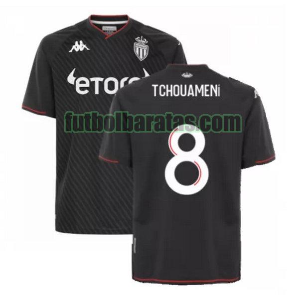 camiseta tchouameni 8 monaco 2021 2022 negro segunda