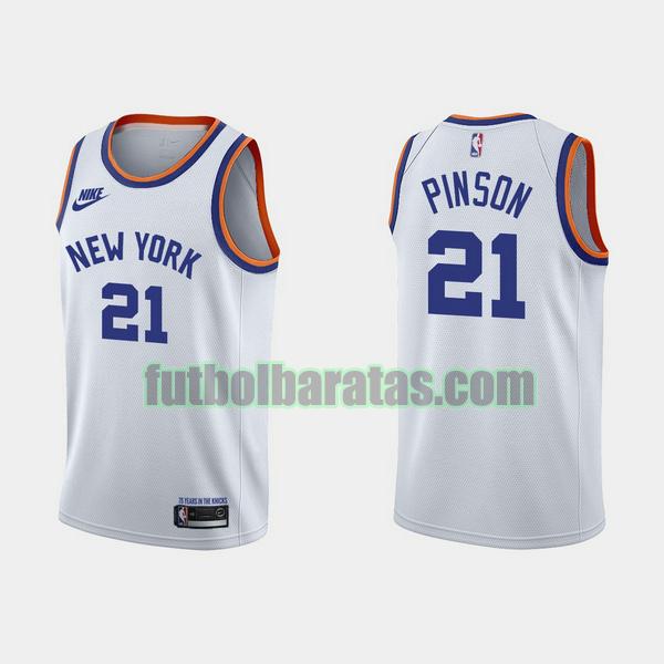 camiseta theo pinson 21 new york knicks blanco hombre