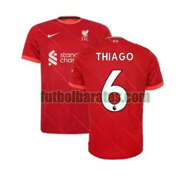 camiseta thiago 6 liverpool 2021 2022 rojo primera