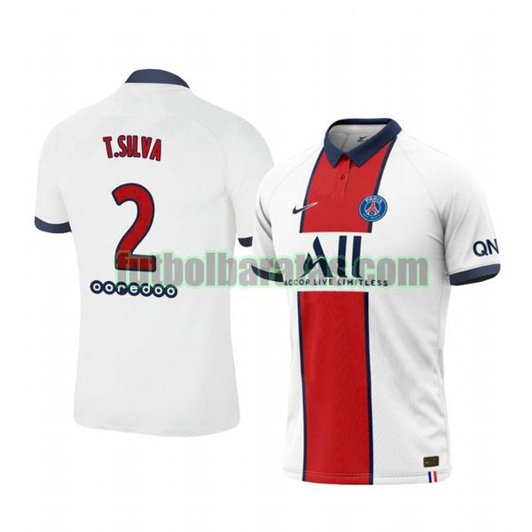 camiseta thiago silva 2 camiseta paris saint germain 2020-2021 segunda