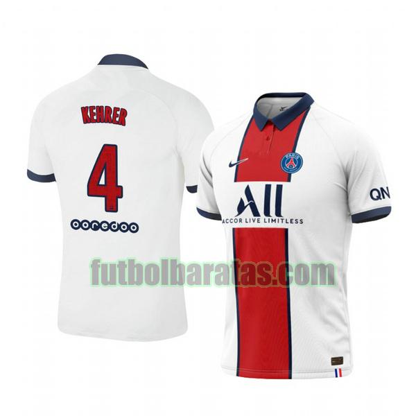 camiseta thilo kehrer 4 camiseta paris saint germain 2020-2021 segunda