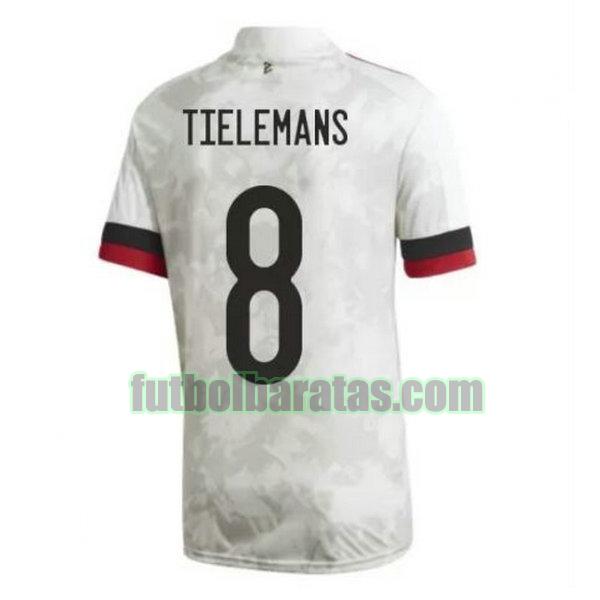 camiseta tielemans 8 bélgica 2020-2021 blanco segunda