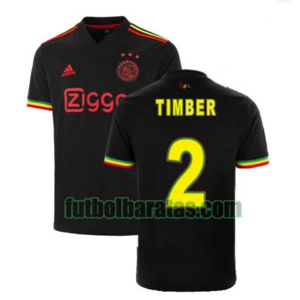 camiseta timber 2 ajax 2021 2022 negro tercera