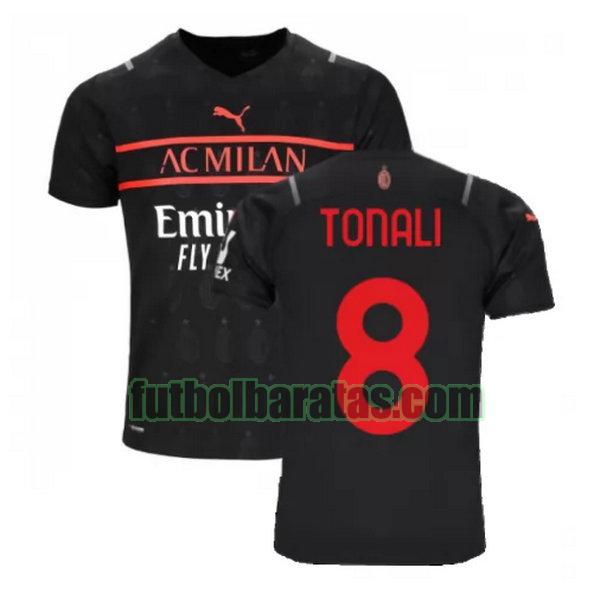 camiseta tonali 8 ac milan 2021 2022 negro tercera