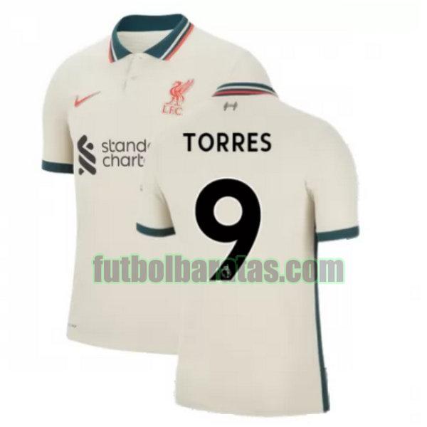 camiseta torres 9 liverpool 2021 2022 amarillo segunda