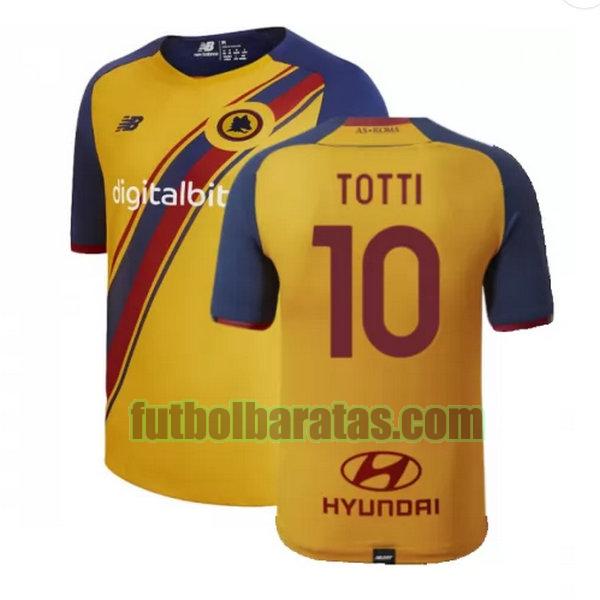 camiseta totti 10 roma 2021 2022 amarillo fourth