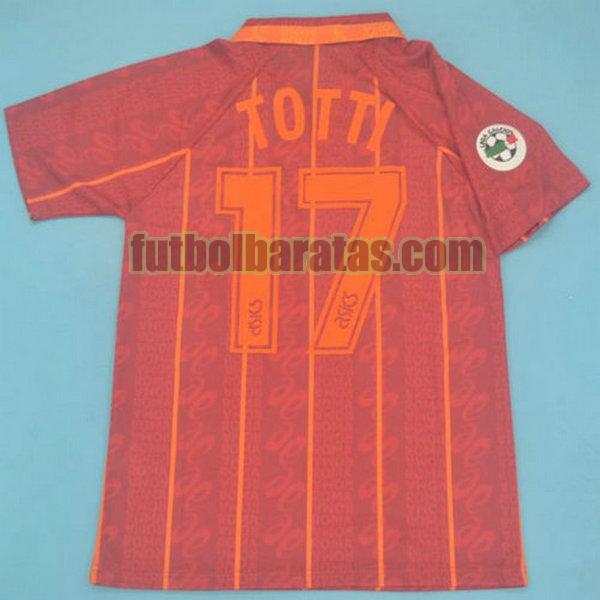 camiseta totti 17 as roma 1996-1997 rojo primera