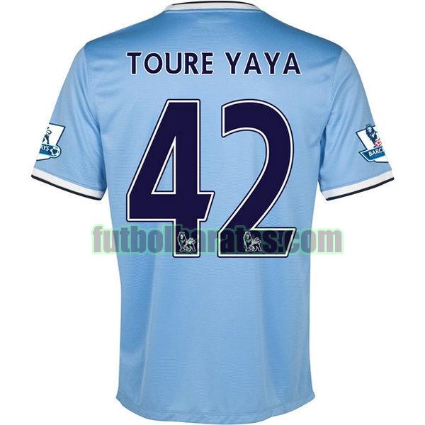 camiseta toure yaya 42 manchester city 2013-2014 azul primera