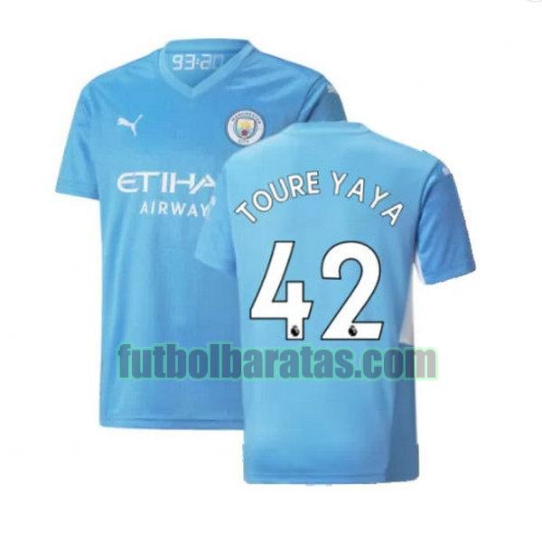 camiseta toure yaya 42 manchester city 2021 2022 azul primera