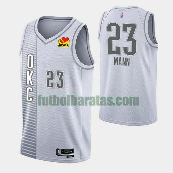 camiseta tre mann 23 oklahoma city thunder gris hombre