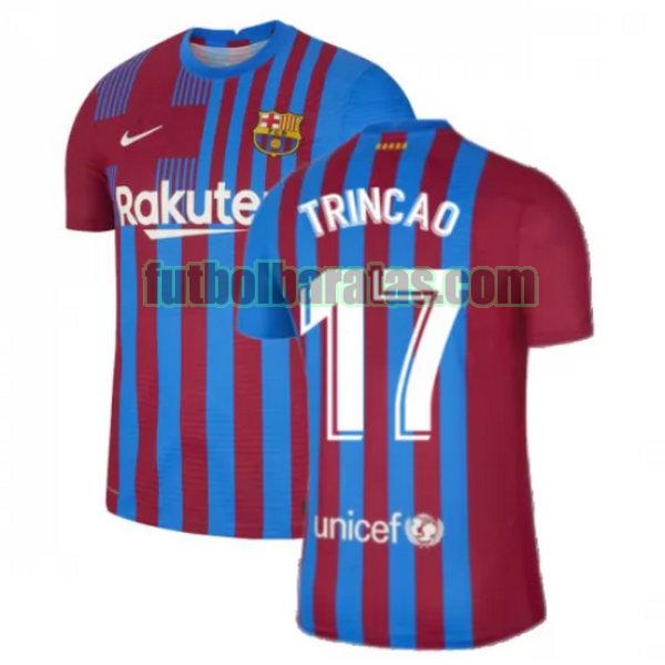 camiseta trincao 17 barcelona 2021 2022 rojo blanco primera