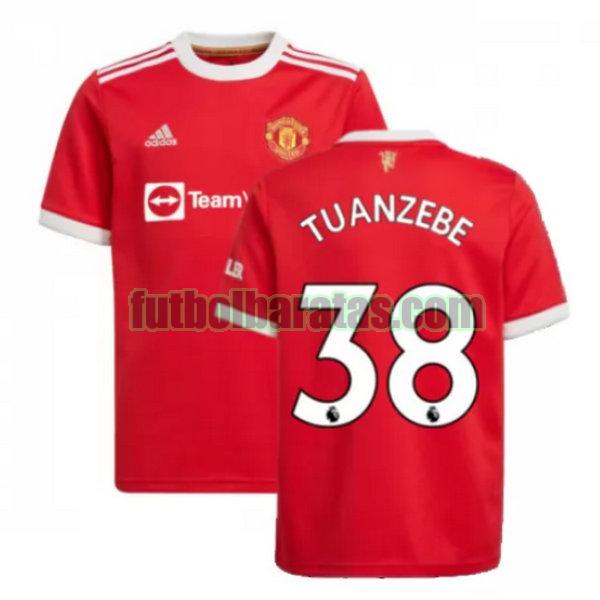 camiseta tuanzebe 38 manchester united 2021 2022 rojo primera