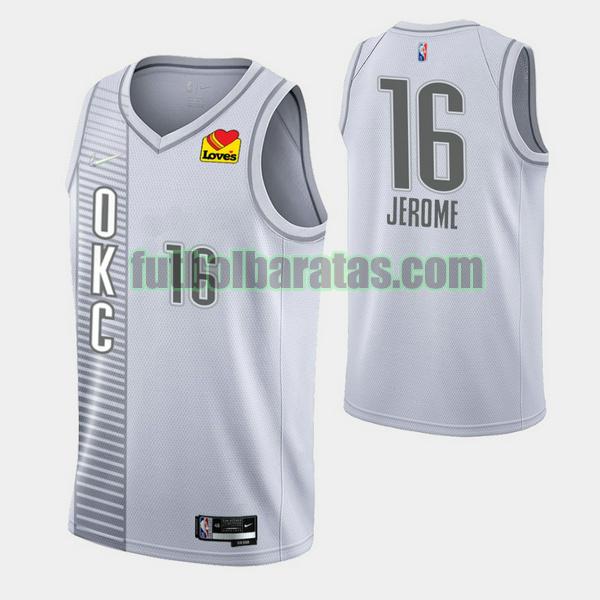 camiseta ty jerome 16 oklahoma city thunder gris hombre