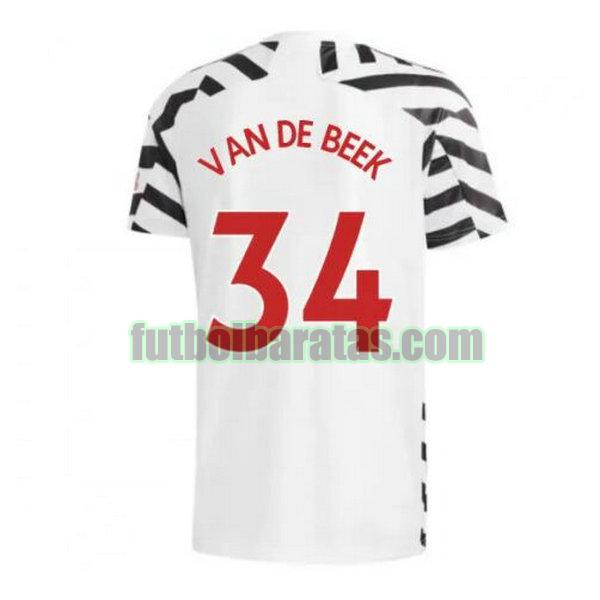 camiseta van de beek 34 manchester united 2020-2021 tercera