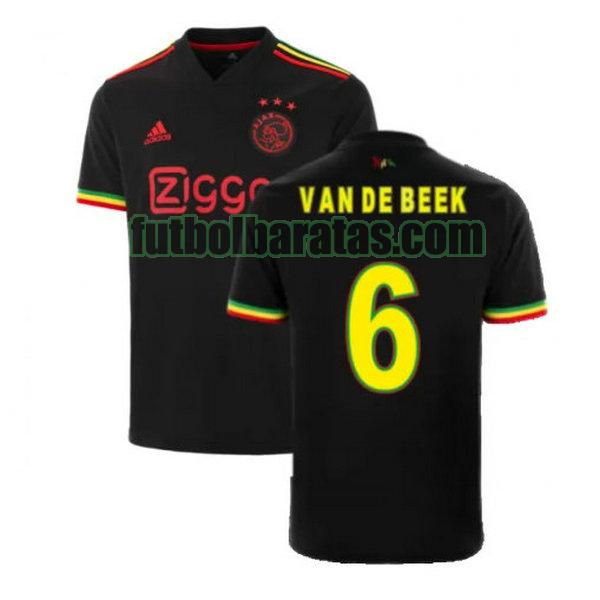 camiseta van de beek 6 ajax 2021 2022 negro tercera