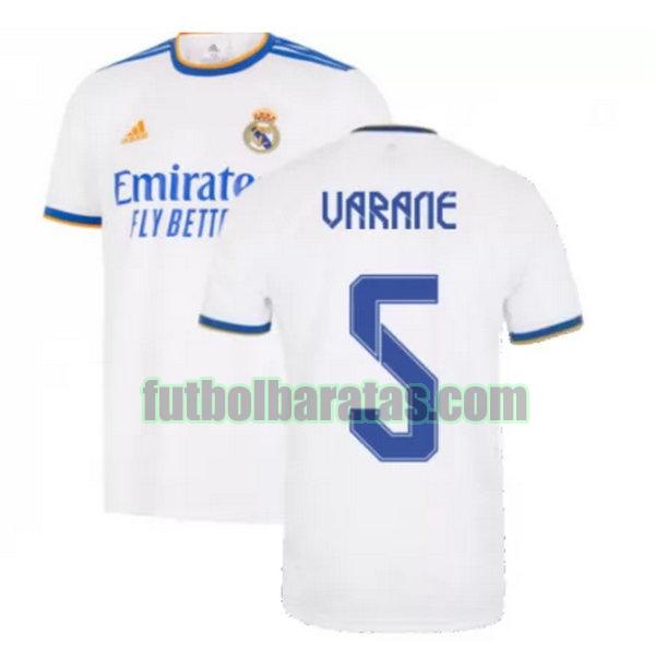 camiseta varane 5 real madrid 2021 2022 blanco primera