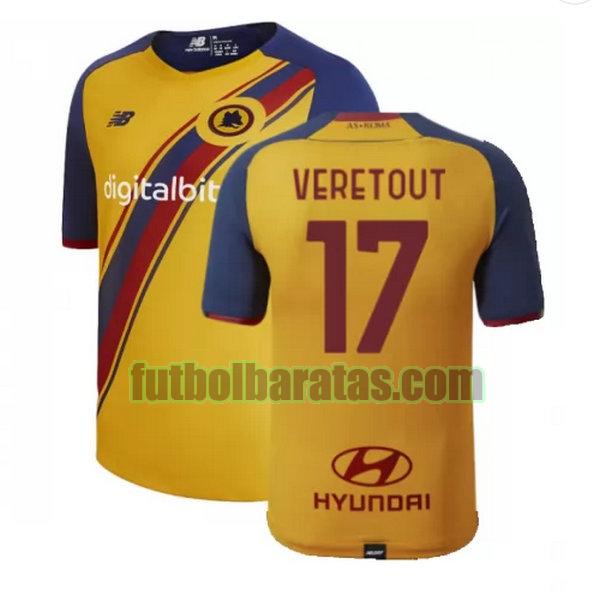 camiseta veretout 17 roma 2021 2022 amarillo fourth