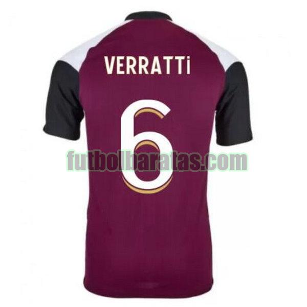 camiseta verratti 6 paris saint germain 2020-2021 púrpura tercera