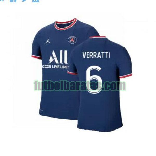 camiseta verratti 6 paris saint germain 2021 2022 azul primera