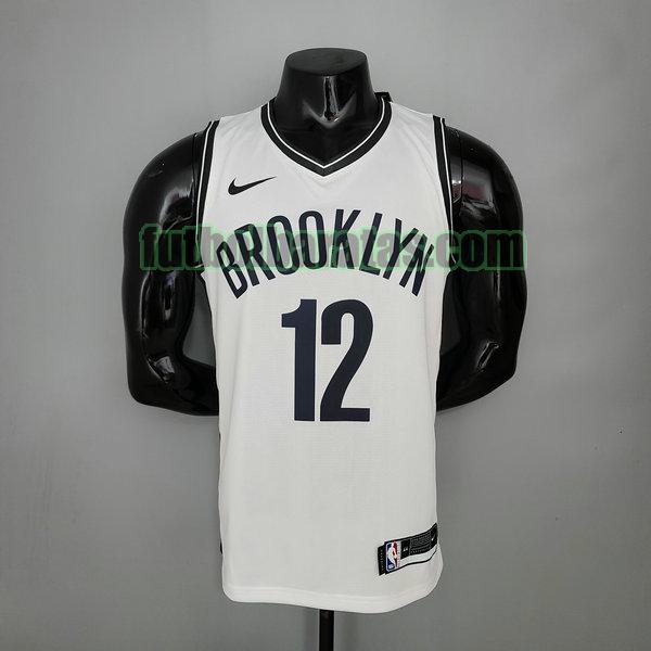 camiseta versión fans joe harris 12 brooklyn nets blanco hombre