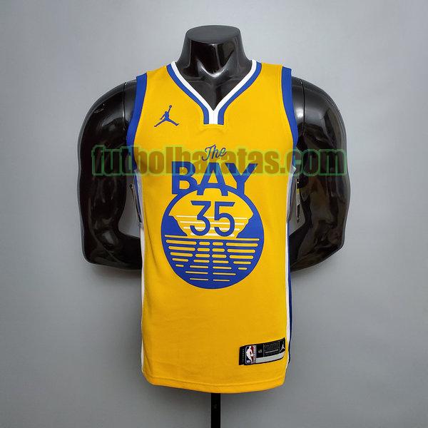 camiseta versión fans kevin durant 35 golden state warriors amarillo hombre