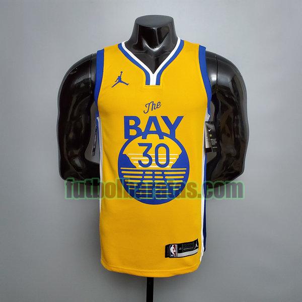 camiseta versión fans stephen curry 30 golden state warriors amarillo hombre