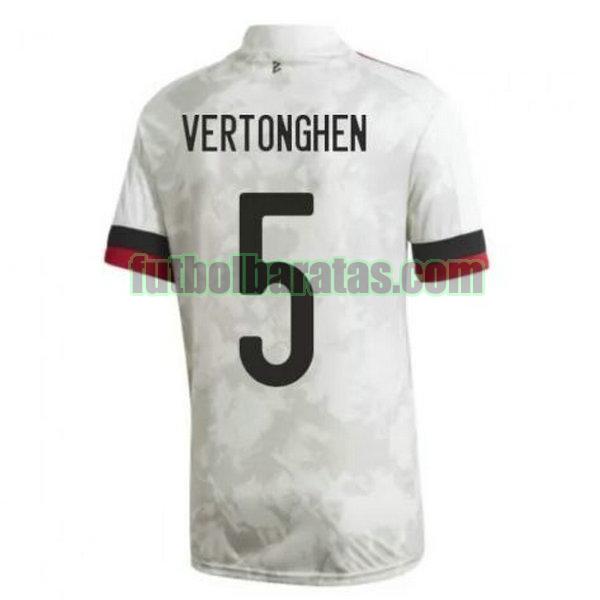 camiseta vertonghen 5 bélgica 2020-2021 blanco segunda