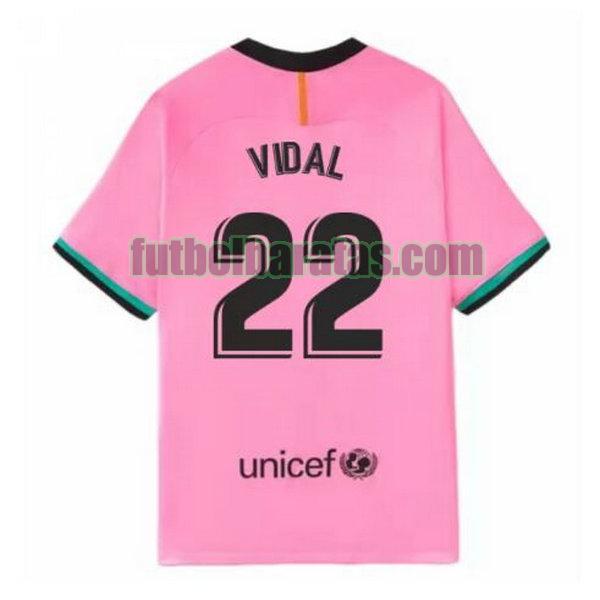 camiseta vidal 22 barcelona 2020-2021 rosa tercera