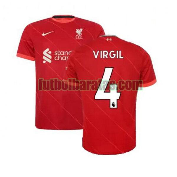 camiseta virgil 4 liverpool 2021 2022 rojo primera