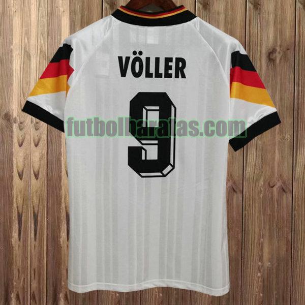 camiseta voller 9 alemania 1992 blanco primera