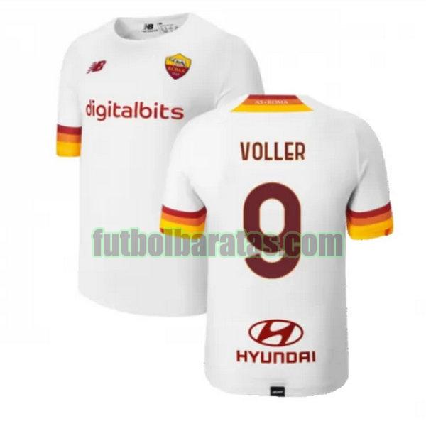 camiseta voller 9 roma 2021 2022 blanco segunda