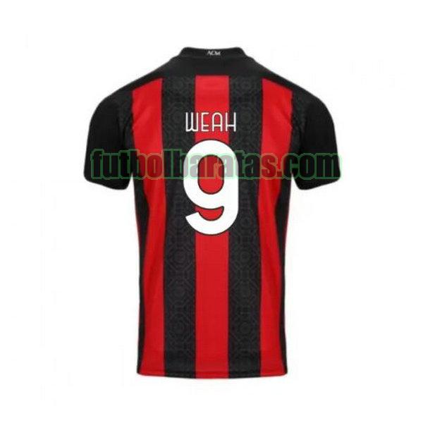 camiseta weah 9 ac milan 2020-2021 primera