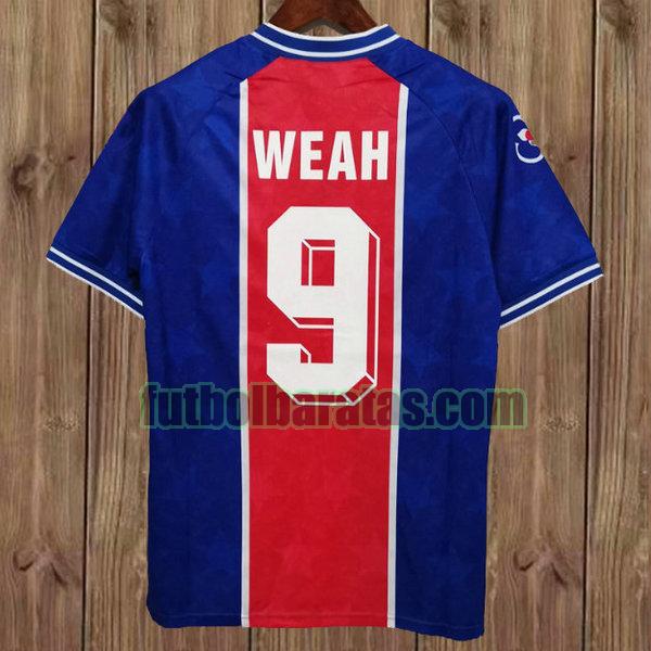 camiseta weah 9 paris saint germain 1994-1995 azul primera