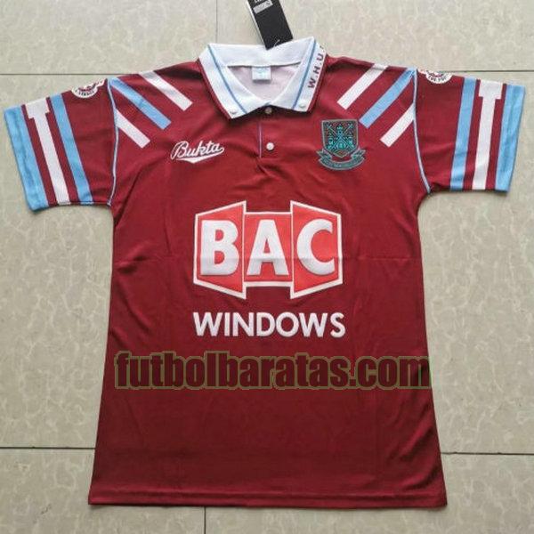 camiseta west ham 1991-1992 rojo primera