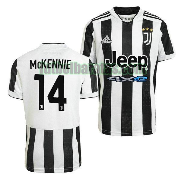 camiseta weston mckennie 14 juventus 2021 2022 negro blanco primera