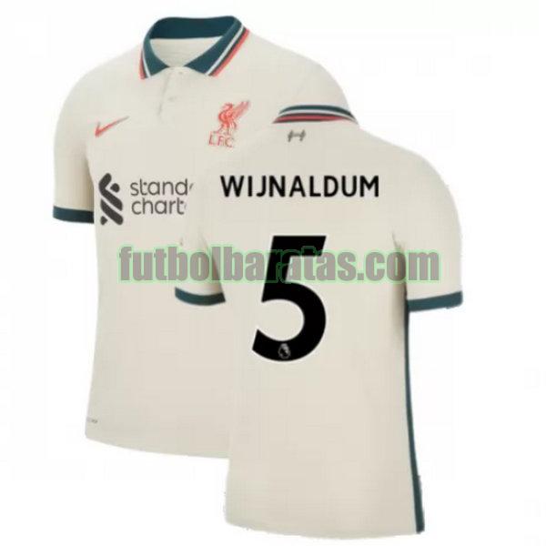 camiseta wijnaldum 5 liverpool 2021 2022 amarillo segunda